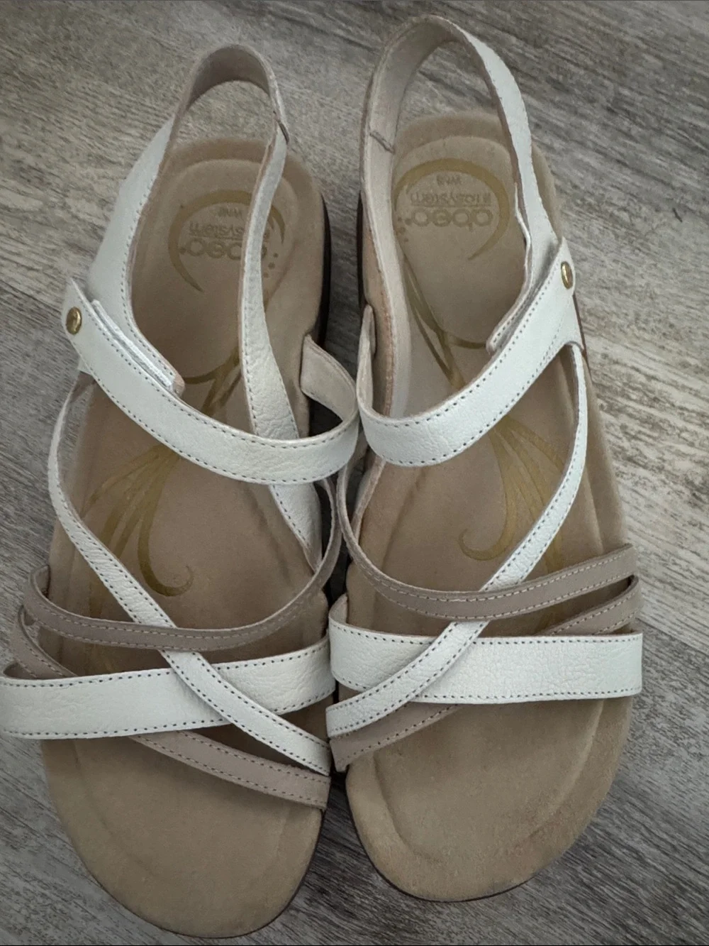 ABEO Biosystem size 8 Sandals - White & Tan Strappy Women’s Sandals - Picture 5 of 9
